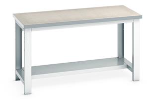 Bott Lino Top Workbench with Half Shelf - 1500Wx750Dx840mmH Industrial Bench with Half Depth Shelf Under for Storage 41003087.** 